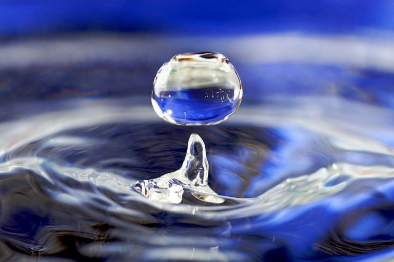 "A water drop" by José Manuel Suárez on Wikipedia http://en.wikipedia.org/wiki/File:Water_drop_001.jpg Creative Commons Attribution 2.0 Generic licence